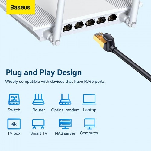 Кабель Baseus high Speed Seven types of RJ45 10Gigabit network cable (round cable) |20m| black