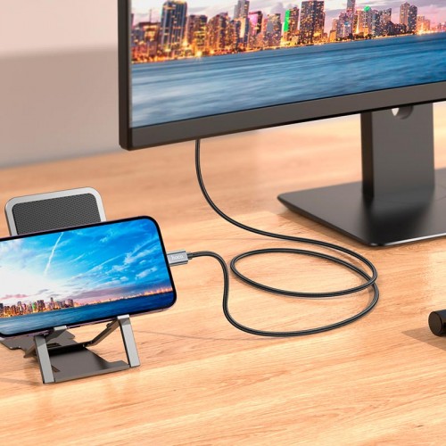 Кабель Hoco HD on-screen cable iP to HDTV UA27 |1080p, 2m| metal-grey