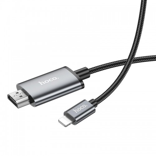 Кабель Hoco HD on-screen cable iP to HDTV UA27 |1080p, 2m| metal-grey
