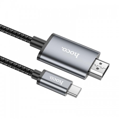 Кабель Hoco HD on-screen cable Type-C to HDTV UA27 |4K, 2m| metal-grey