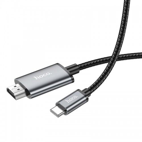 Кабель Hoco HD on-screen cable Type-C to HDTV UA27 |4K, 2m| metal-grey