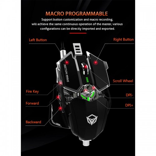 Миша MEETION Backlit Gaming mechanical Mouse RGB MT-M990S white