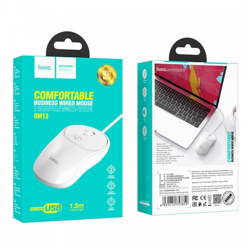 Мышь HOCO Esteem business wired mouse GM13 |1,5M, 1000/1600dpi|