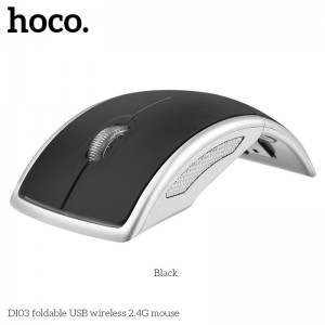 Миша HOCO foldable USB wireless 2.4 G mouse DI03 black