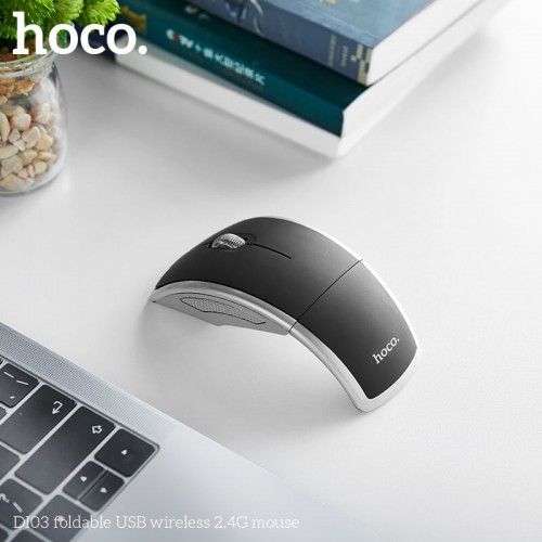 Миша HOCO foldable USB wireless 2.4 G mouse DI03 black