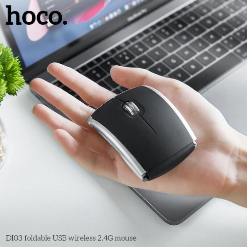Миша HOCO foldable USB wireless 2.4 G mouse DI03 black
