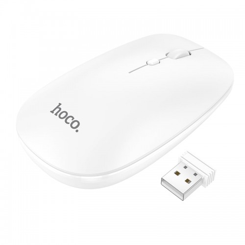 Миша HOCO Art dual-mode business wireless mouse GM15 |BT5.0, 2.4G, 800/1200/1600dpi| white