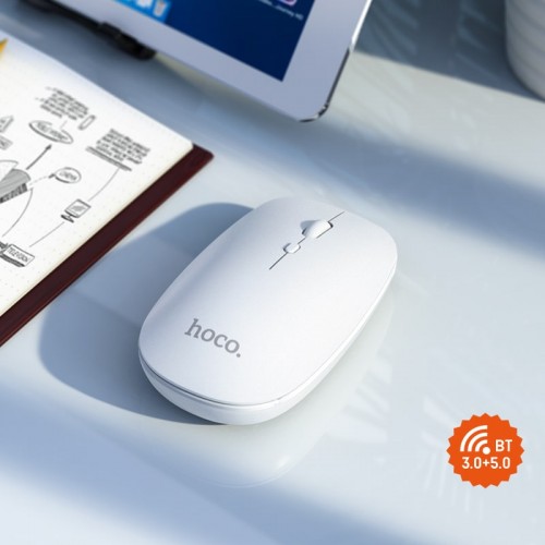 Миша HOCO Art dual-mode business wireless mouse GM15 |BT5.0, 2.4G, 800/1200/1600dpi| white
