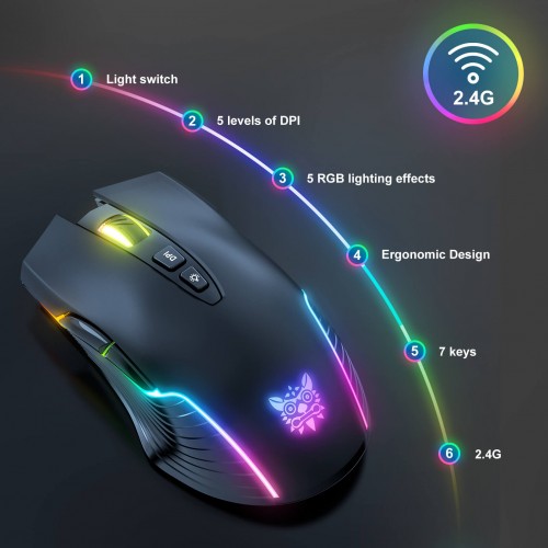 Миша ONIKUMA Gaming wireless CW905 RGB black