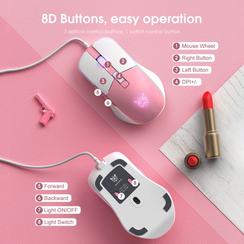 Миша ONIKUMA Gaming CW916 white-pink