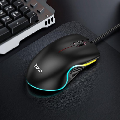 Миша HOCO Enjoy gaming luminous wired mouse GM19 black
