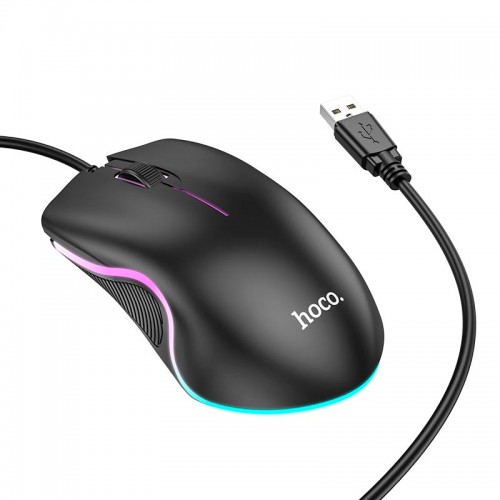 Миша HOCO Enjoy gaming luminous wired mouse GM19 black