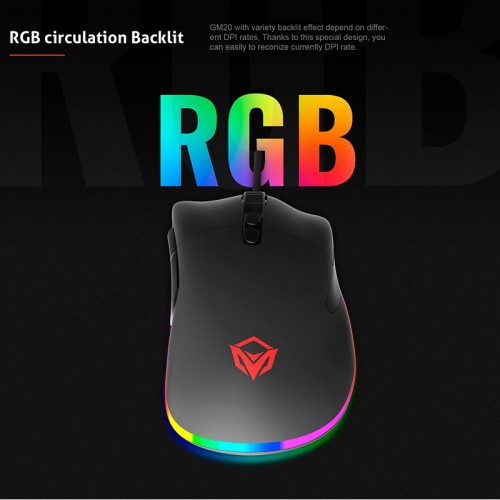 Миша MEETION RGB Backlit Gaming Mouse RGB GM20_2023 |12000dpi| black