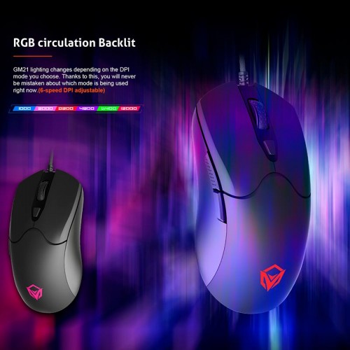 Миша MEETION RGB Backlit Gaming Mouse RGB GM21_2023 |12000dpi| black