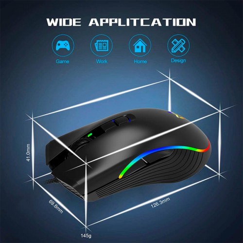Миша Aikun Optical Gaming Mouse Backlight GX66 |7200DPI| black