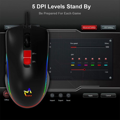 Миша Aikun Optical Gaming Mouse Backlight GX66 |7200DPI| black