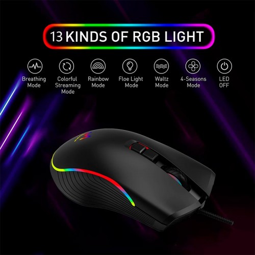 Миша Aikun Optical Gaming Mouse Backlight GX66 |7200DPI| black