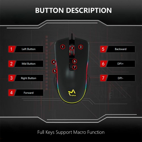 Миша Aikun Optical Gaming Mouse Backlight GX66 |7200DPI| black