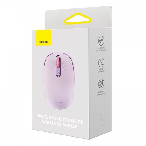 Миша Baseus F01B Tri-Mode Wireless Mouse |2.4G/BT5.0+BT3.0, 800-1200-1600dpi| pink