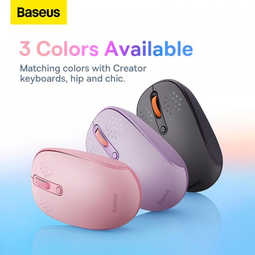 Миша Baseus F01B Tri-Mode Wireless Mouse |2.4G/BT5.0+BT3.0, 800-1200-1600dpi| purple