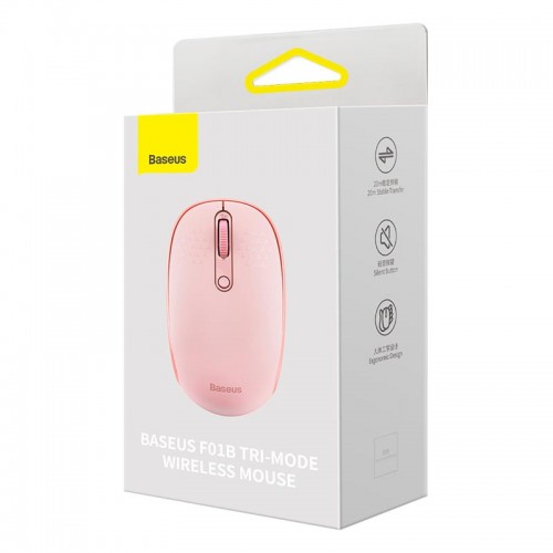 Миша Baseus F01B Tri-Mode Wireless Mouse |2.4G/BT5.0+BT3.0, 800-1200-1600dpi| purple