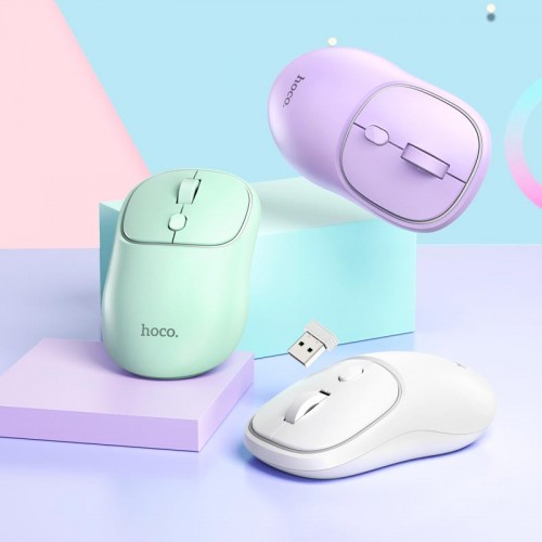 Миша Hoco Royal dual-mode business wireless mouse GM25 |BT5.2/2.4G, 800/1200/1600 DPI| white
