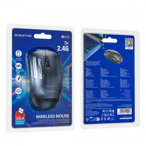 Миша Borofone Winner 2.4 G business wireless mouse BG13 |800-1200-1600 dpi| black