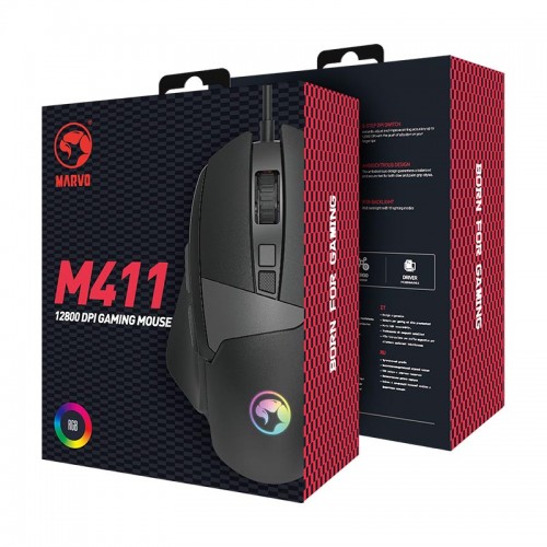 Миша MARVO Wired Programmable Gaming Mouse M411 |12000dpi| black