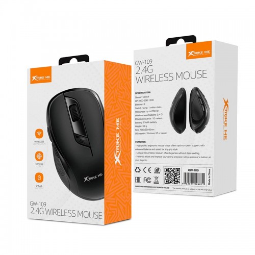 Миша xtrike ME GW-109 wireless mouse |2.4G, 600/800/1200dpi| black
