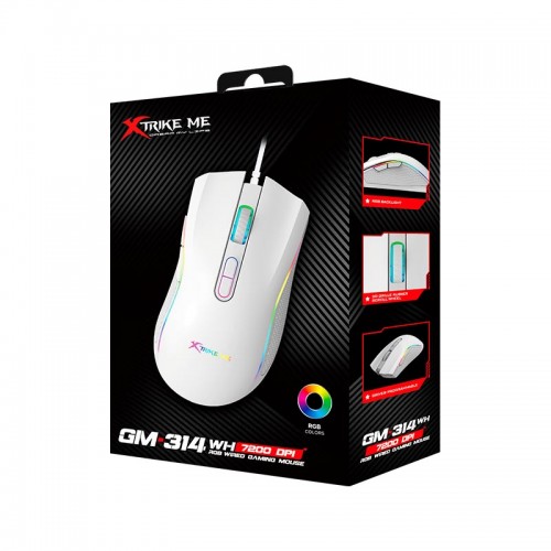Миша ігрова XTRIKE ME programmable GM - 314 WH wired mouse |800-7200 6 step dpi| white