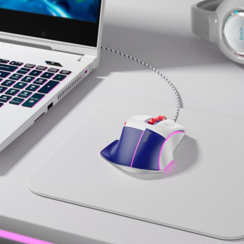 Миша HOCO Overlord luminous gaming wired mouse GM31 |1200-1800-2400-3600dpi| black-yellow