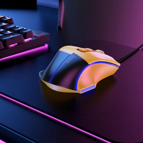 Миша HOCO Overlord luminous gaming wired mouse GM31 |1200-1800-2400-3600dpi| white-blue