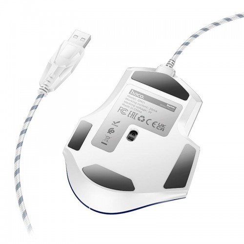 Миша HOCO Overlord luminous gaming wired mouse GM31 |1200-1800-2400-3600dpi| white-blue