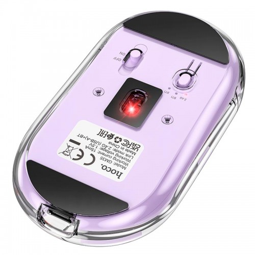 Мишка Hoco General dual-mode silent wireless mouse GM35 (battery version) |2.4G+BT, 800-1200-1600DPI white