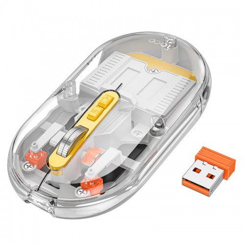 Мишка Hoco General dual-mode silent wireless mouse GM35 (battery version) |2.4G+BT, 800-1200-1600DPI white