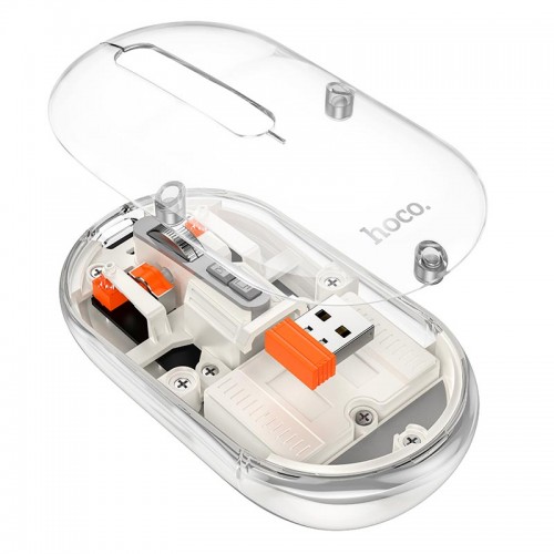 Мишка Hoco General dual-mode silent wireless mouse GM35 (battery version) |2.4G+BT, 800-1200-1600DPI Space gray