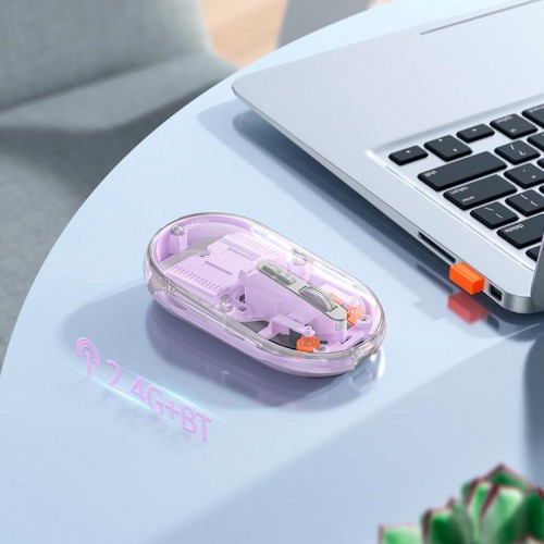 Мишка Hoco General dual-mode silent wireless mouse GM35 (battery version) |2.4G+BT, 800-1200-1600DPI purple