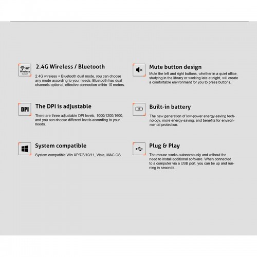 Миша MEETION 2.4 G+Bluetooth Dual Mode gaming mouse BTM002 |1000-1200-1600dpi, 6keys, Type-C Charging, RGB| pink