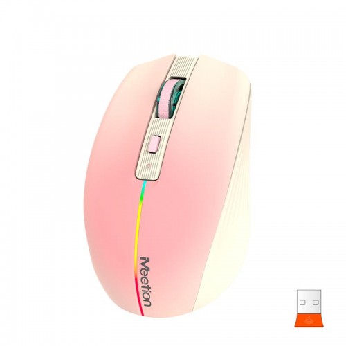 Миша MEETION 2.4 G+Bluetooth Dual Mode gaming mouse BTM002 |1000-1200-1600dpi, 6keys, Type-C Charging, RGB| pink