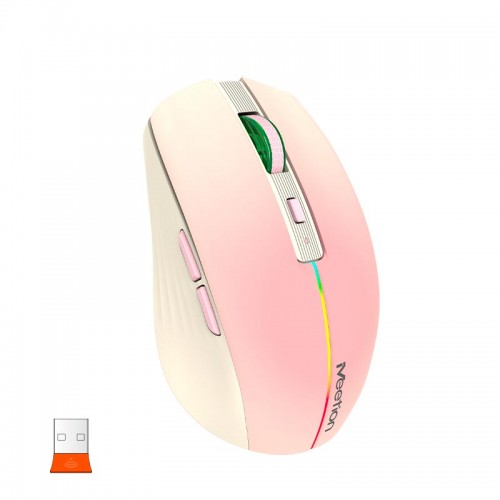 Миша MEETION 2.4 G+Bluetooth Dual Mode gaming mouse BTM002 |1000-1200-1600dpi, 6keys, Type-C Charging, RGB| pink