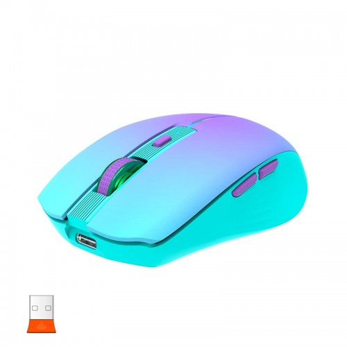 Миша MEETION 2.4 G+Bluetooth Dual Mode gaming mouse BTM002 |1000-1200-1600dpi, 6keys, Type-C Charging, RGB| purple