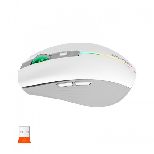 Миша MEETION 2.4 G+Bluetooth Dual Mode gaming mouse BTM002 |1000-1200-1600dpi, 6keys, Type-C Charging, RGB| white