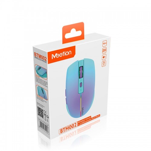 Миша MEETION 2.4 G+Bluetooth Dual Mode gaming mouse BTM002 |1000-1200-1600dpi, 6keys, Type-C Charging, RGB| white