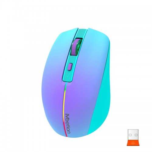 Миша MEETION 2.4 G+Bluetooth Dual Mode gaming mouse BTM002 |1000-1200-1600dpi, 6keys, Type-C Charging, RGB| white