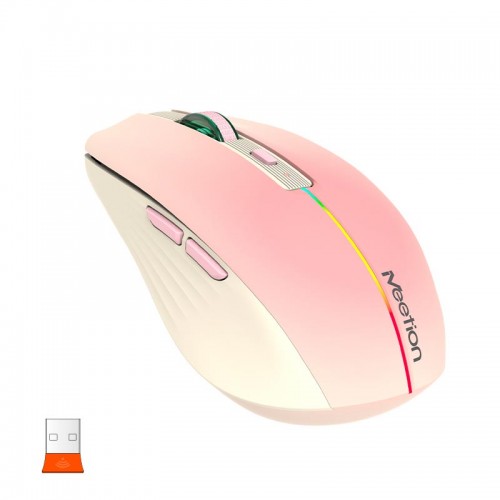 Миша MEETION 2.4 G+Bluetooth Dual Mode gaming mouse BTM002 |1000-1200-1600dpi, 6keys, Type-C Charging, RGB| white