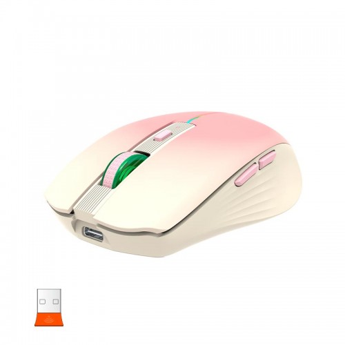 Миша MEETION 2.4 G+Bluetooth Dual Mode gaming mouse BTM002 |1000-1200-1600dpi, 6keys, Type-C Charging, RGB| white