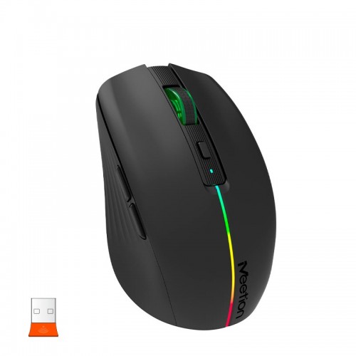 Миша MEETION 2.4 G+Bluetooth Dual Mode gaming mouse BTM002 |1000-1200-1600dpi, 6keys, Type-C Charging, RGB| white