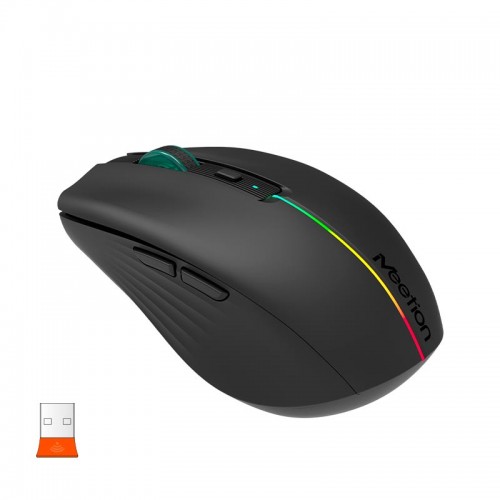 Миша MEETION 2.4 G+Bluetooth Dual Mode gaming mouse BTM002 |1000-1200-1600dpi, 6keys, Type-C Charging, RGB| white