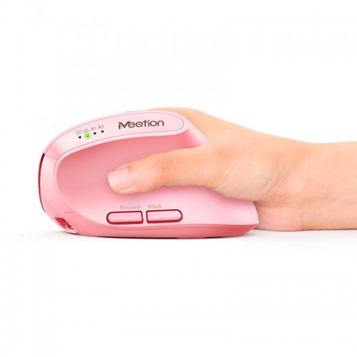 Миша MEETION 2.4 G+Bluetooth Office Vertical Mouse BTM008 |800-1200-1600-2400dpi, 400h, Type-C charging| pink