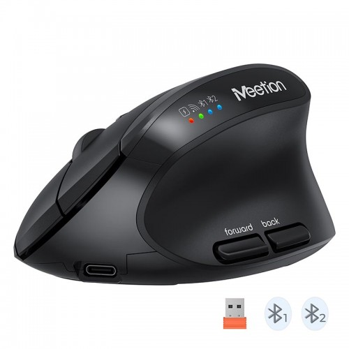 Миша MEETION 2.4 G+Bluetooth Office Vertical Mouse BTM008 |800-1200-1600-2400dpi, 400h, Type-C charging| pink